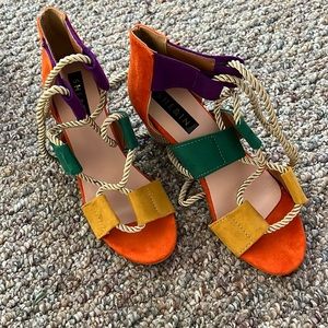 SHEIN colorblock heeled sandals